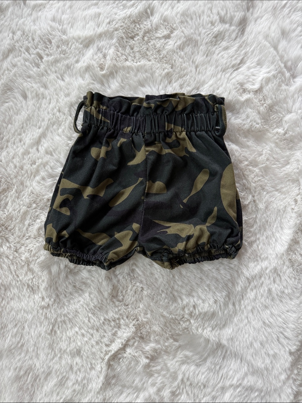 SHEIN Black and Olive Camo Bubble Shorts